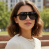 Wholesale Retro Double Bridge Sunglasses UV400 Protection Grey Lens Black Frame Fashion Accessory Boutique Resale
