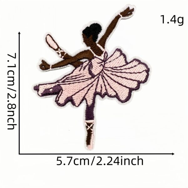 Wholesale Cartoon Ballet Girl Embroidered Patch Iron-On Adhesive Decorative Cloth Sticker