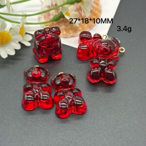 Through bright red / Bear pendant (single)