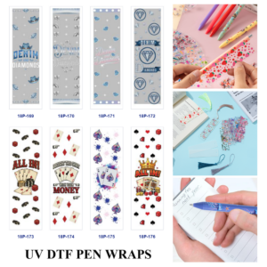 Wholesale 2/8/16pcs UV DTF Stickers Polka Dot Border Shiny Gem Cowboy Western Typography Motifs Pen and Bookmark Stickers