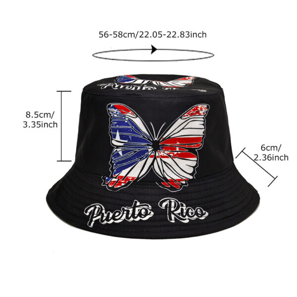 Wholesale Chic Bucket Hat Butterfly Pattern Unisex Sun Protection Hat for Outdoor Travel