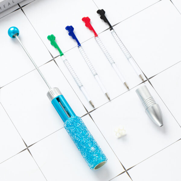 Wholesale Creative DIY Sugar Bead Multi-Color Retractable Ballpoint Pen for Student Journaling Resale Gift