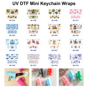 Wholesale 8pcs Sunflower Skull Paw Print Religious Anchor Pet Bow Musical Note Letter Pattern Mini Cup Keychain Sticker OLY Exclusive