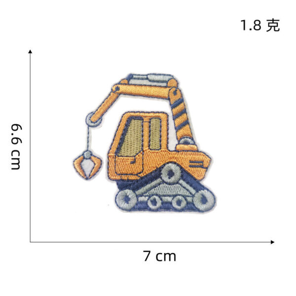 Wholesale Stylish Polyester Embroidery Patch Engineering Vehicle Sticker for Clothing Boutique Resale