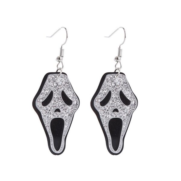 oly-a1a035a9e7b3baaa08c4cbfa3d47e13e Wholesale Halloween Asymmetric Glitter Letter Acrylic Earrings Spooky Pumpkin Ghost Skeleton Fashion Accessory Gift for Boutique Resale