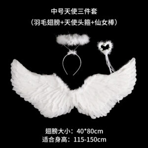 Medium white angel three-piece set