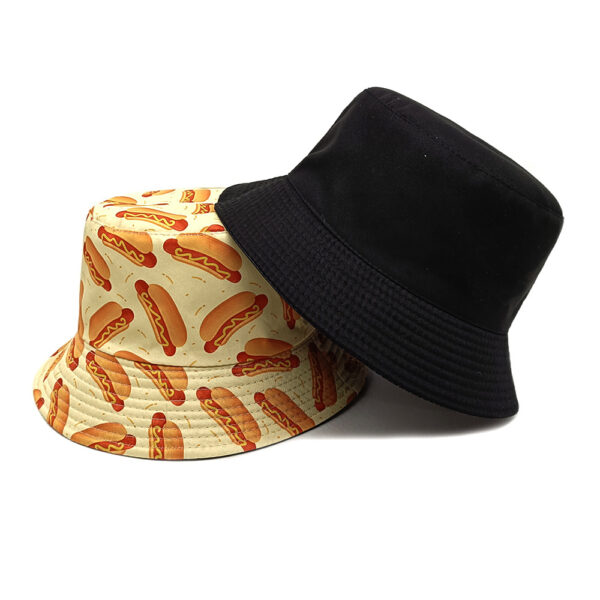 oly-a1e2f6da5a8a93e69d13cd0ecf5540f4 Wholesale Hot Dog Hamburger Pattern Double Sided Bucket Hat Fashion Accessory Boutique Resale