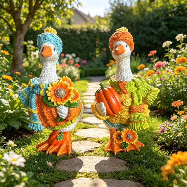 Wholesale Autumn Harvest Duck Resin Ornament - Stylish Home Decor Accent for Casual or Gift Use