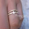 oly-a22253023ae73f54ece9a9c764679ea3 Wholesale Double Layer Cross Bohemian Gold Alloy Ring Fashion Jewelry Accessory
