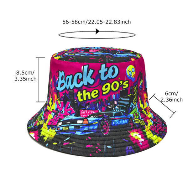 Wholesale Trendy 90s Printed Bucket Hat Unisex Street Party Sun Hat