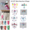 Wholesale 8pcs Watercolor Fairytale Maiden Heart Snow Coral Musical Decor Mini Cup Keychain Sticker OLY Exclusive
