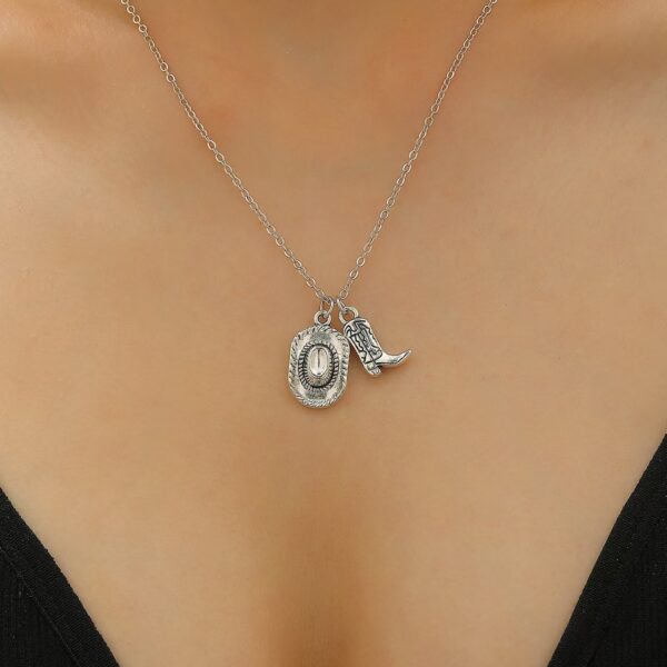 Wholesale Western Cowboy Boot Pendant Necklace Fashion Jewelry Accessory for Trendy Gift Boutique Resale