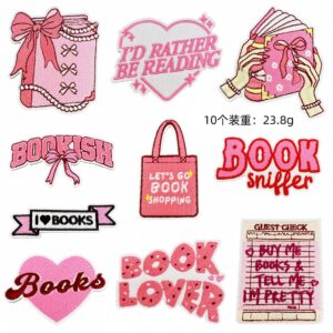 Pink book cloth stickers 10 pack