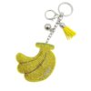 Wholesale Rhinestone Banana Keychain with Tassel Yellow Fruit Design Chic Bag Charm for Wedding Gifts