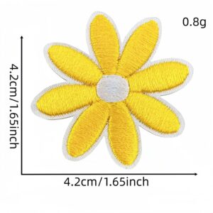 Bright yellow large floral fabric patch #34