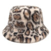 Wholesale Leopard Print Plush Bucket Hat Stylish Winter Fashion Accessory Gift for Women Boutique Resale