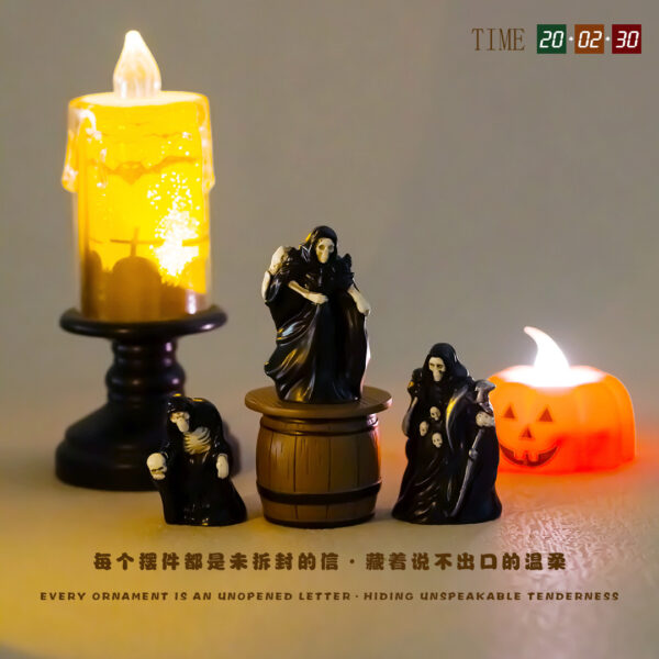 oly-a2d75450d1edbe1f8c3927f520065542 Wholesale Resin Grim Reaper Ornament Realistic Halloween Home Decor Desk Accessory
