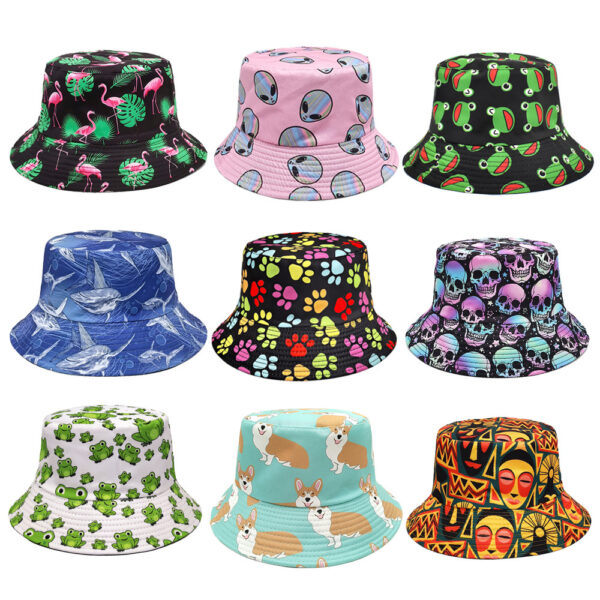 Wholesale Trendy Animal Print Double Sided Bucket Hat for Outdoor Leisure and Sun Protection