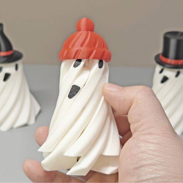Wholesale 3D Halloween Ghost Pumpkin Resin Incense Burner Red Hat Spinning Ghost Desktop Ornament for Wedding Gift