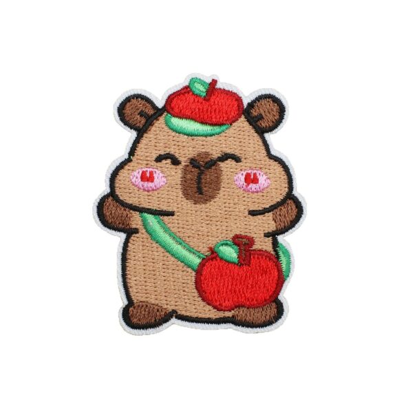 oly-a34bbea29fbcb10537892c1fc596a572 Wholesale Cute Capybara Embroidered Patch Iron-On Decorative Applique for Clothing and Bags