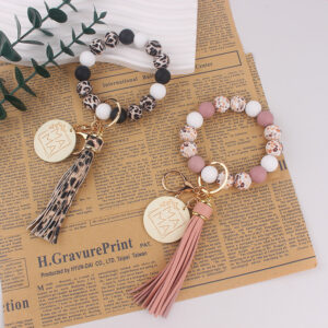 Wholesale Silicone Bead Bracelet Keychain - Chic Fashion Accessory for Party Gifts