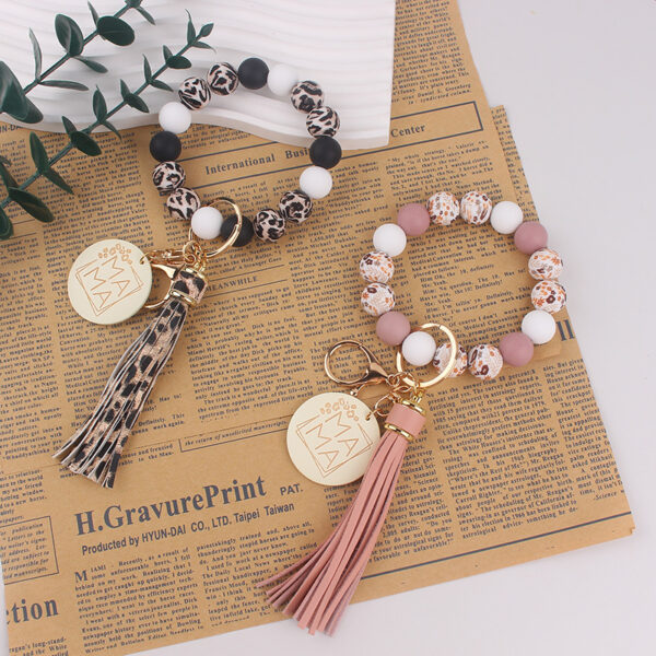 Wholesale Silicone Bead Bracelet Keychain - Chic Fashion Accessory for Party Gifts