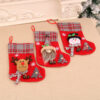 oly-a36a5e9011ab679f2bbecdb4da06f101 Wholesale Flannel Plaid Christmas Stocking with Bell Decorative Holiday Gift Bag
