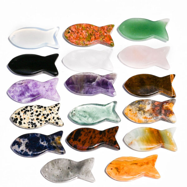 Wholesale Jade Fish Shape Pendant Decorative Accessory for DIY Jewelry and Keychain