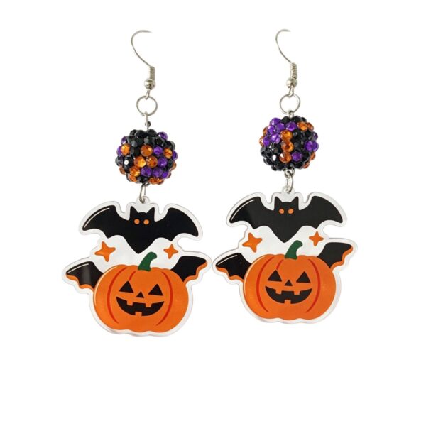 oly-a39b405c396b81cf464cdb1c86671650 Wholesale Halloween Acrylic Earrings Bat Ghost Pumpkin Cartoon Jewelry Accessory Gift