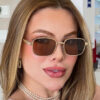 Wholesale Retro Square Frame Hip Hop Sunglasses Gold Frame Gray Lens UV400 Fashion Accessory