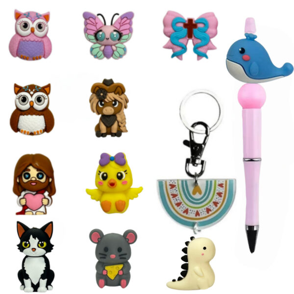 Wholesale 3D Cartoon Butterfly Silicone Beads DIY Jewelry Craft Supply