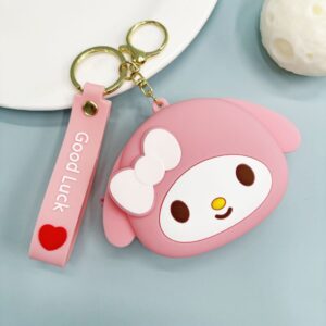 Leather cord sanrio coin purse - my melody - pink - lucky charm