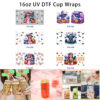 Wholesale 5pcs Halloween Island Girl Blue Alien Creature Pumpkin Bat Ghost Flower Checkered Mixed Decor Prints 16oz Cup UV DTF Wraps OLY Exclusive