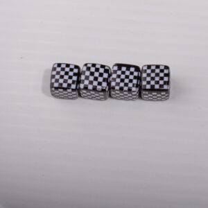 W351 black plaid square beads