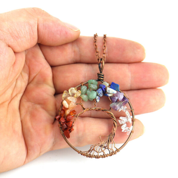 Wholesale Handmade Tree of Life Necklace, Agate Stone, Antique Copper Finish, Fashion Jewelry Accessory for Resale