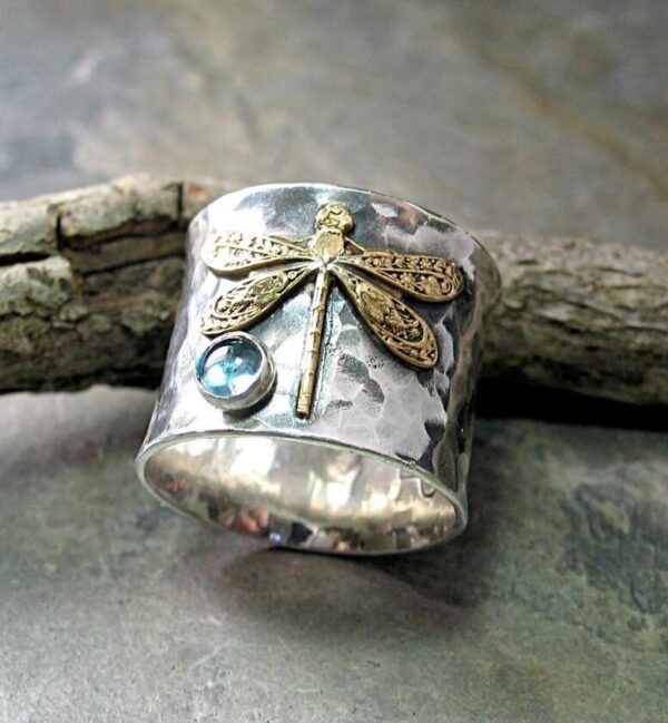 oly-a3d0ba4a70a402aa940d50b413adc76e Wholesale Vintage Dragonfly Silver Alloy Ring Fashion Jewelry Accessory for Women Gift
