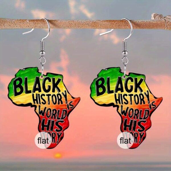 oly-a3e7c31fa8c205f5ffeb8b8d082030f1 Wholesale Acrylic African Map Theme Earrings Double Sided Printed Jewelry Accessory for Boutique Resale