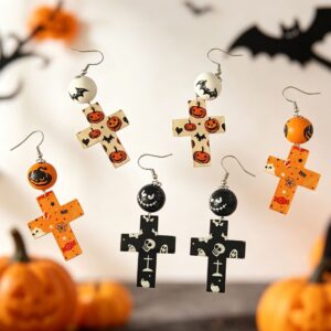 oly-a3f09f33395a708894044e99eb512660 Wholesale Halloween Acrylic Cross Necklace Earrings Set, Sweet Cool Ins Style Fashion Accessory