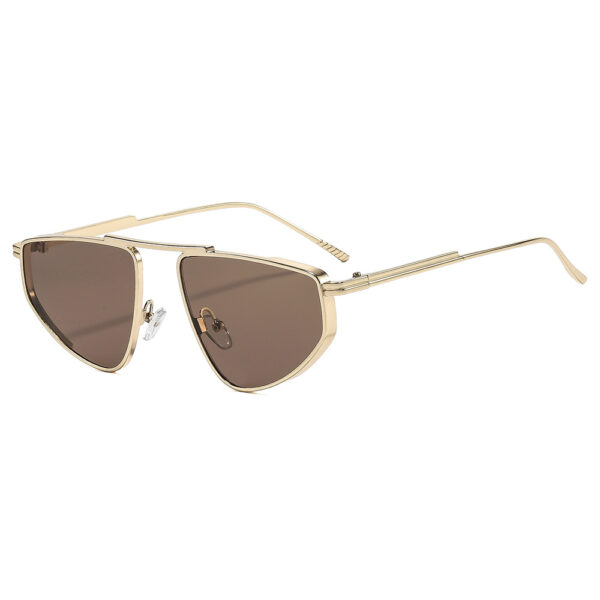 Wholesale Retro Circular Metal Sunglasses Gold Frame Gray Lens Fashion Accessory