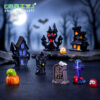 Wholesale Halloween Themed Resin Castle Cross Crow Ornament - Purple Miniature Decor for Home Gift Resale OLY Exclusive
