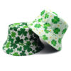 Wholesale St. Patrick's Day Reversible Bucket Hat with Trefoil Print Unisex Sun Protection Hat Gift for Party Favors or Boutique Resale