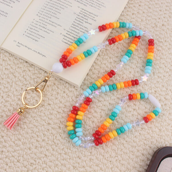 oly-a468313b1dd8bfdd782f9ea9e93198d2 Wholesale Rainbow Heart Tassel Silicone Keychain Necklace Fashion Accessory Gift