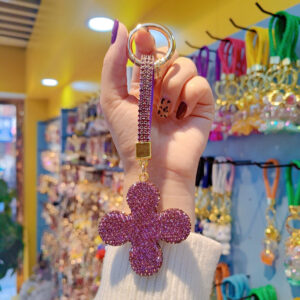Full diamond four-leaf clover-purple