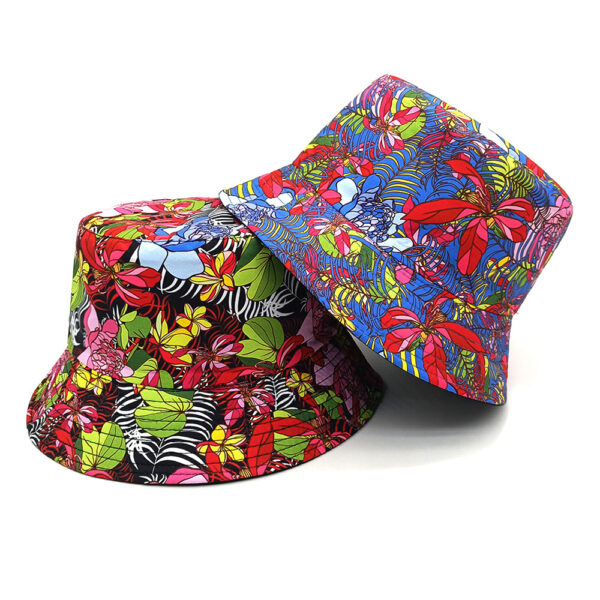 Wholesale Tropical Banana Leaf Print Bucket Hat Women Sun Hat for Vacation Beach Summer