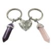 Wholesale European Style Crystal Broken Heart Keychain Set of 2 - Alloy Key Ring Accessory for Everyday Use