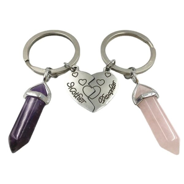 Wholesale European Style Crystal Broken Heart Keychain Set of 2 - Alloy Key Ring Accessory for Everyday Use