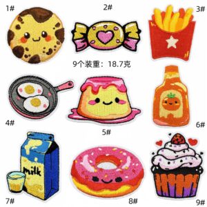 Food cloth stickers set 9 pieces