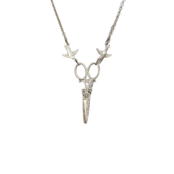 oly-a4c3d45d1877b0f44b4fe8f1aa2d9301 Wholesale Punk Vintage Silver Scissor Pendant Necklace Gothic Fashion Jewelry Gift