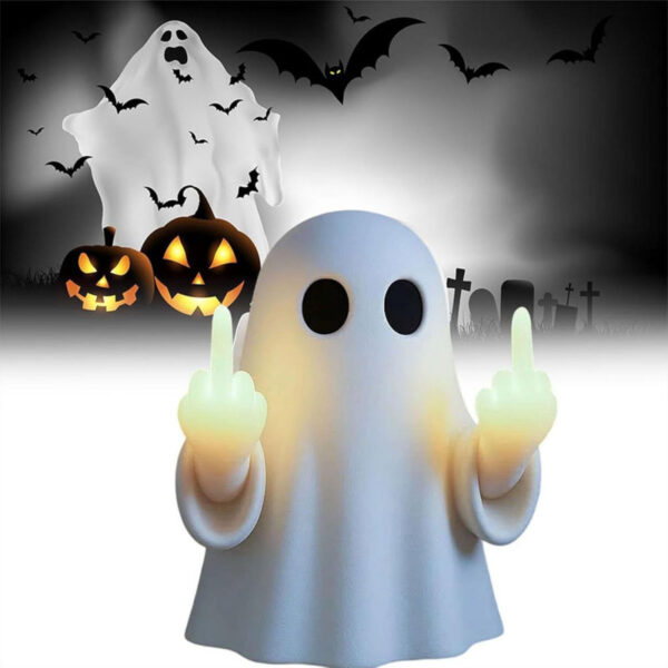 Wholesale Halloween Light- Middle Finger Ghost Resin Decoration Decorative Accent Gift