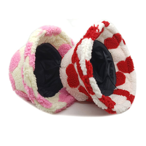 oly-a4dc7e8856cb9a02cc16aba2622db2fb Wholesale Fleece Fisherman Hat with Heart Jacquard for Women Winter Warm